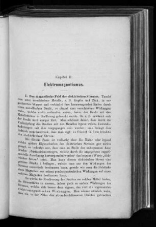 Kapitel II. Elektromagnetismus.
