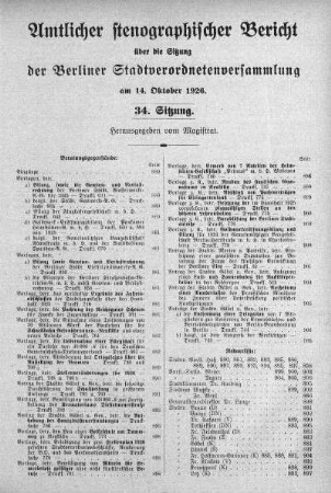 Sitzung 34, 14. Oktober 1926