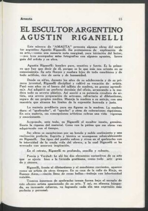 El escultor argentino Agustín Riganelli