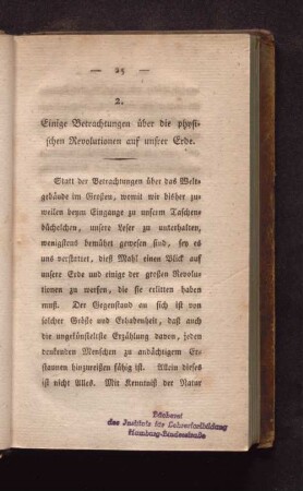 2. Einige Betrachtungen über die physischen Revolutionen auf unsrer Erde.