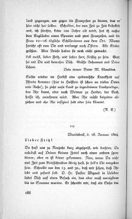 115 Wandsbeck, d. 18. Januar 1804.