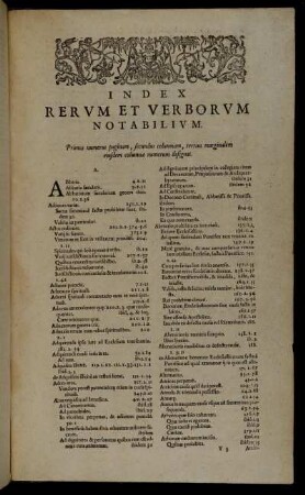 Index Rerum Et Verborum Notabilium.