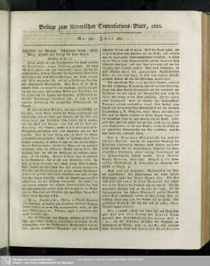 Beilage zum literarischen Conversations-Blatt, 1823. Nr. 16. Juli 29.
