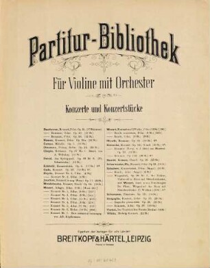 Adagio : für die Violine ; Köch. Verz. No. 261 ; E dur