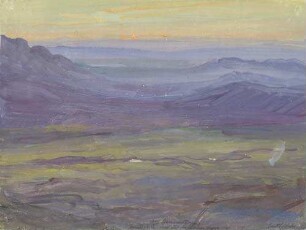 Blick in die Massaisteppe nach Westen von der Irenteplatte : nach Sonnenuntergang