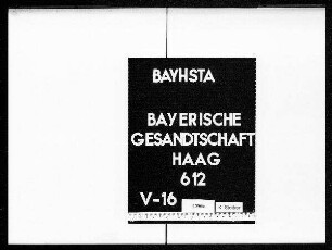 Politische Berichte - Einzelberichte an Törring, Hallberg, Triva u.a. (Entwürfe)