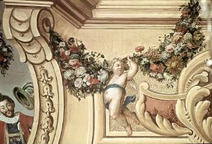Detail: Girlandentragender Putto