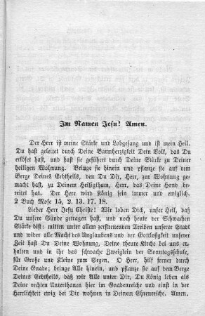 Im Namen Jesu! Amen.