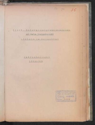 1934/35: Jahresbericht ... - 1934/35