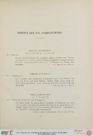 Meister des XIX. Jahrhunderts (Nr. 72-96)