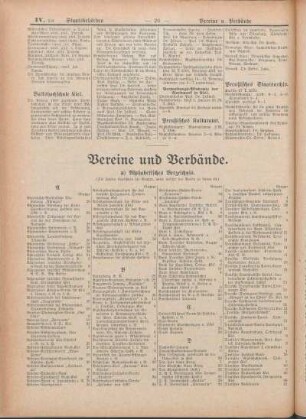 Vereine und Verbände.
