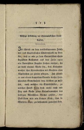 Nöthige Erklärung des Chodowieckischen Titelkupfers.