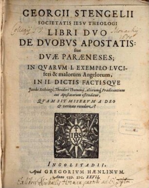 Libri duo de duobus apostatis