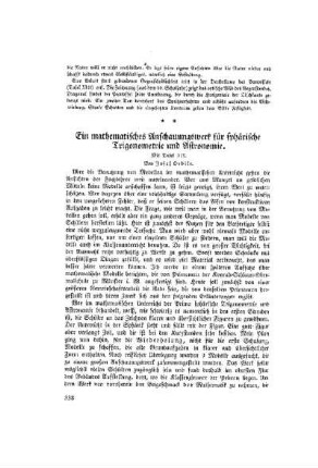 Ein mathematisches Anschauungswerk für sphärische Trigonometrie und Astronomie