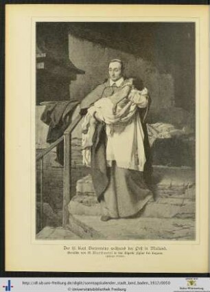 Illustration: Der hl. Karl Borromäus während der Pest in Mailand.