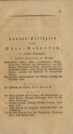 Landescollegien und Oberbehörden