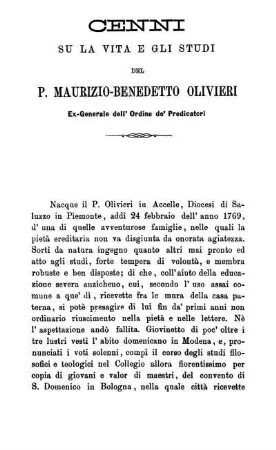 Cenni su la vita e gli studi.