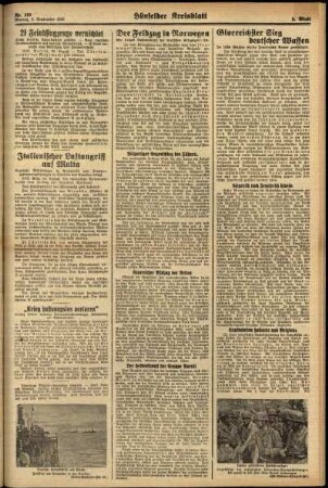 Zweite Ausgabe vom Montag, den 02. September 1940.