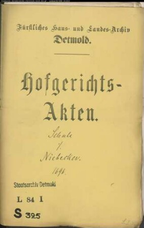 Schulen, Dr. Erben gegen Gebrüder Niebecker - Erbschaft