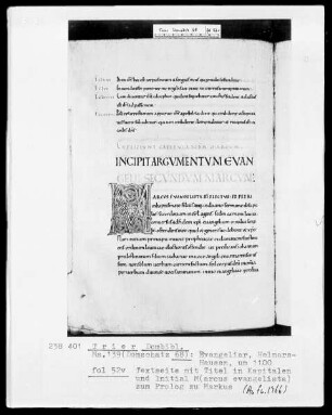 Evangeliar: Seite mit Initiale M