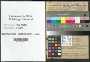 Entnazifizierung Felix Graf Von Nesselrode-Reichenstein , geb. 28.02.1871 ()