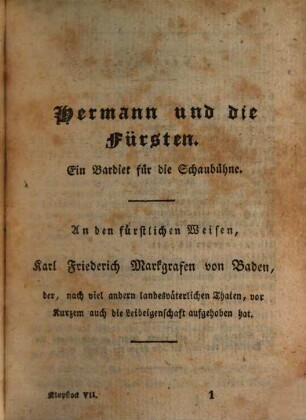 Klopstocks sämmtliche Werke. Bd. 7, Hermann und die Fürsten. Hermanns Tod