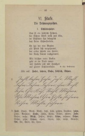 VI. Stufe. Die Dehnungszeichen