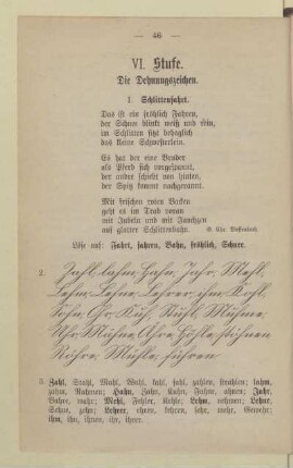 VI. Stufe. Die Dehnungszeichen