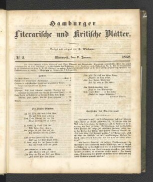 No. 2. 7. Januar 1852