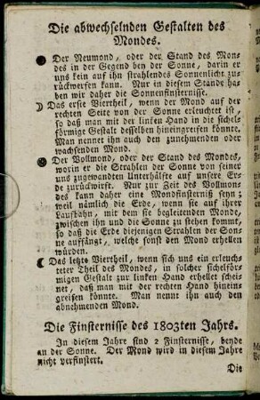 Die abwechselnden Gestalten des Mondes
