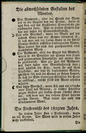 Die abwechselnden Gestalten des Mondes