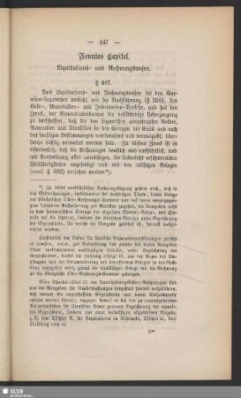 Neuntes Capitel. Liquidations- und Rechnungswesen