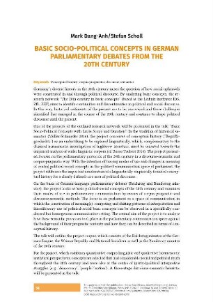 Basic socio-political concepts in German parliamentary debates from the 20th century