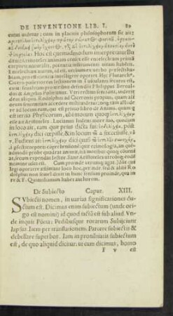 De Subiecto Caput. XIII.