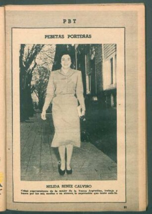 Nélida Renée Calviño, cabal representante de la mujer de la Nueva Argentina [...] - [Fotografía] : Pebetas porteñas