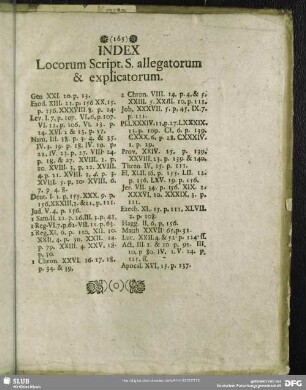 Index Locorum Script. S. allegatorum & explicatorum