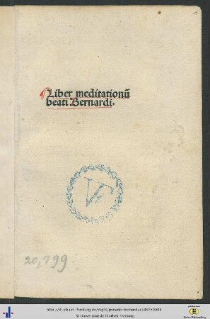 Liber meditationū beati Bernardi