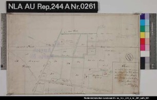 Lage von vermessenen und vererbpachteten Kolonatsgrundstücken in Wester-Coldinne bei KLOSTERDORF Kolorierte Zeichnung von R. F. Franzius Papier Format 46,3x28,2 M 1:2.600