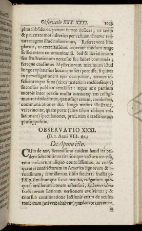 Observatio XXXI. - Observatio XL.