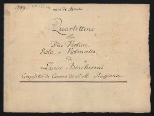 Quartette; vl (2), vla, vlc; C-Dur; G 217; op.42,2