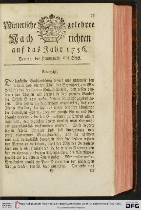 Den 27. des Heumonats. VIII. Stück
