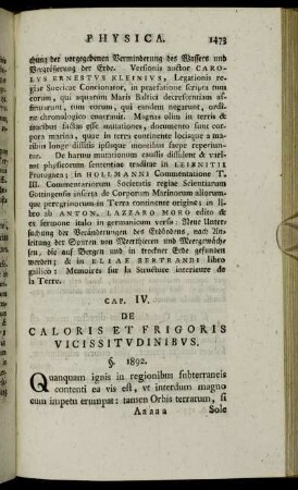 Cap. IV. De Caloris Et Frigoris Vicissitudinibus