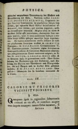 Cap. IV. De Caloris Et Frigoris Vicissitudinibus