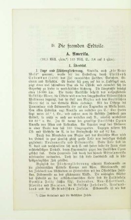 D. Die fremden Erdteile