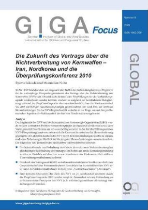 Die Zukunft des Vertrags über die Nichtverbreitung von Kernwaffen : Iran, Nordkorea und die Überprüfungskonferenz 2010