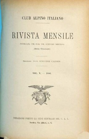 Rivista mensile. 5. 1886