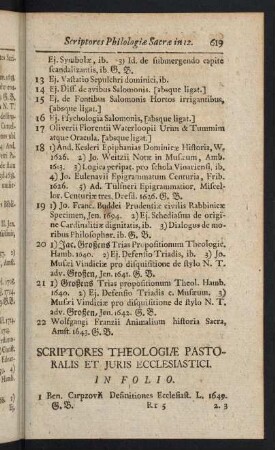 619-636, Scriptores Theologiae Pastoralis et Juris Ecclesiastici