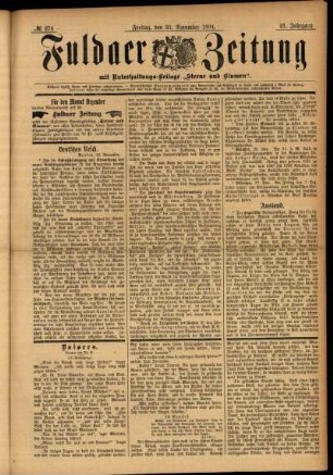 Ausgabe vom Freitag, den 30. November 1894.