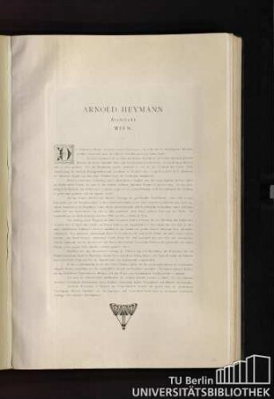 Arnold Heymann. Architekt, Wien.