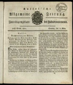 30tes Stueck, Sonntag, den 11. Maerz 1810